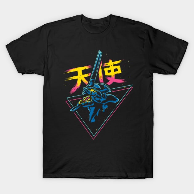 Retrowave Eva T-Shirt by petterart